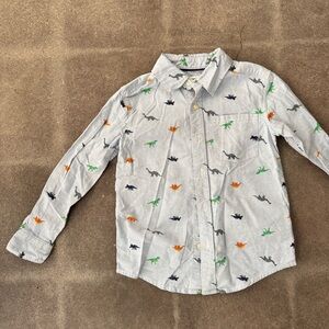 Dinosaur Print Kids Shirt - Sky Blue